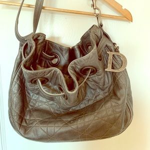 Dior Lambskin Cannage Drawstring Bag